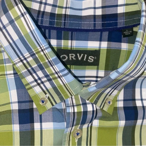 ORVIS Heritage Wash Mens Button Down Long Sleeve Multicolor Plaid Shirt Sz L - Picture 4 of 10